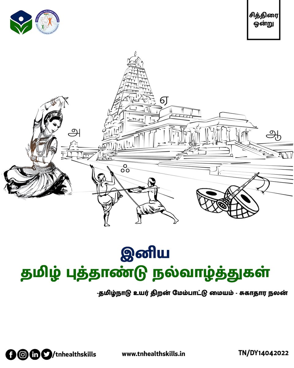 tnhealthskills's tweet photo. இனிய தமிழ் புத்தாண்டு நல்வாழ்த்துகள்! Happy Tamil New Year!
#TNSDC #TNASDC #TNASDCH #TamilNewYear #TamilNewYear2022 #TamilNadu #NewYear https://t.co/s8McZ4xRhL