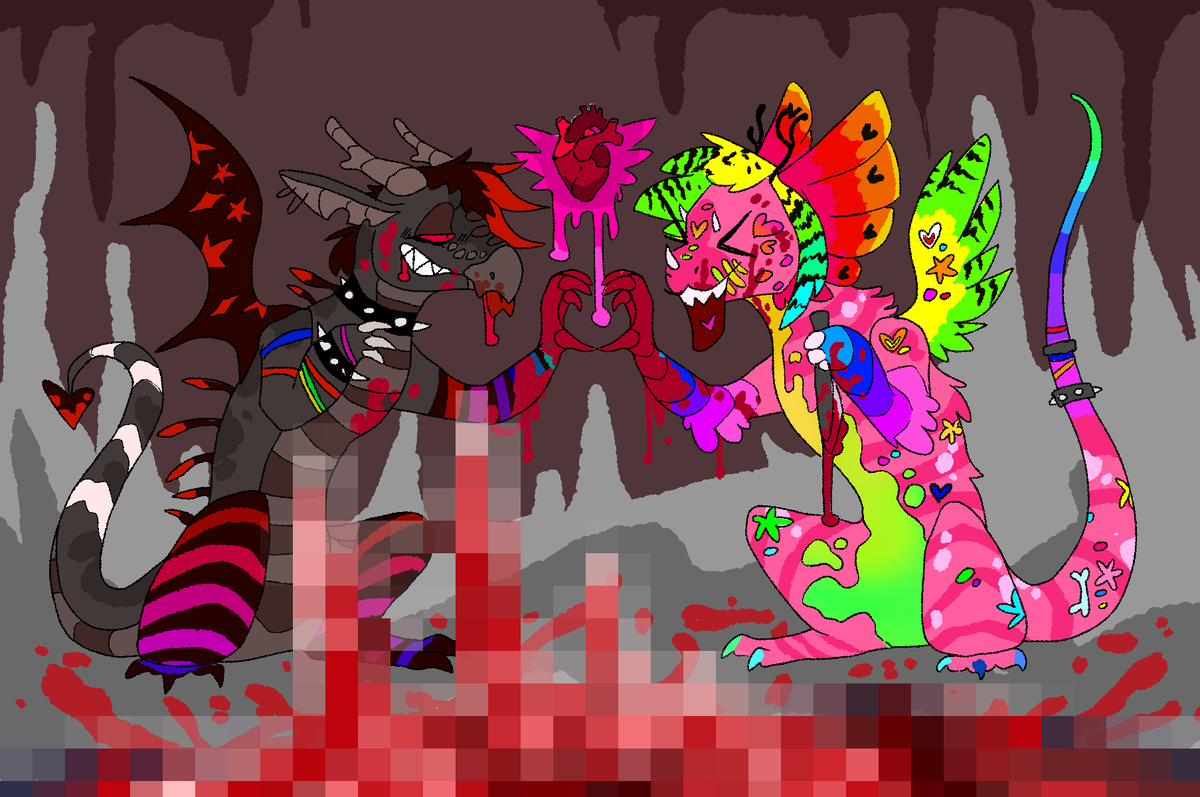 FleshBirds's tweet photo. scenemo style jambringer and glornami! (spoiler is for gore) #wof #wingsoffire #glornami #jambringer https://t.co/WGptPQ8q8d