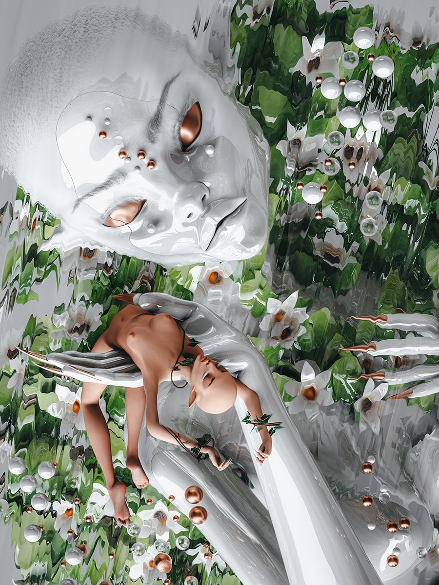 Xeniiau's tweet photo. Morning with NEW @foundation drop
"Pale dying flower" 🤍🌿  
https://t.co/fRfMyH6NCs

#NFTartist #nftart #FoundationNFT https://t.co/XaK3JNCpyf