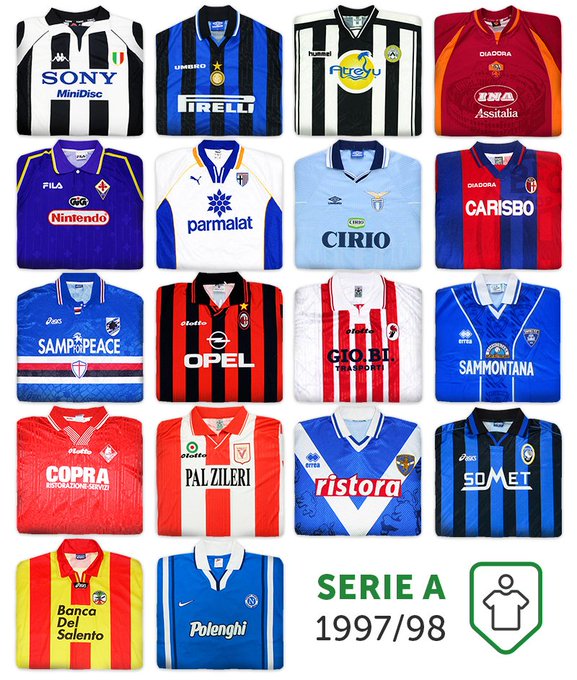 90sfootball's tweet photo. Serie A, 1997/98 via @classicshirts.

What's your favourite shirt? https://t.co/elTR7vBhLt