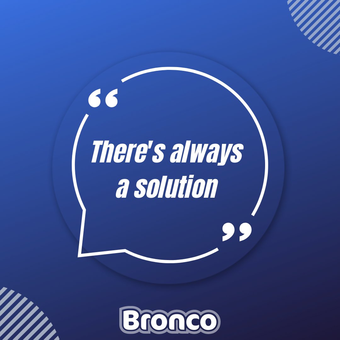 Bronco's tweet image. ✨ At Bronco, we do things differently ✨

We challenge ourselves every day using Bronco&apos;s core ethos that...

#TheresAlwaysASolution 

#DigitalAgency