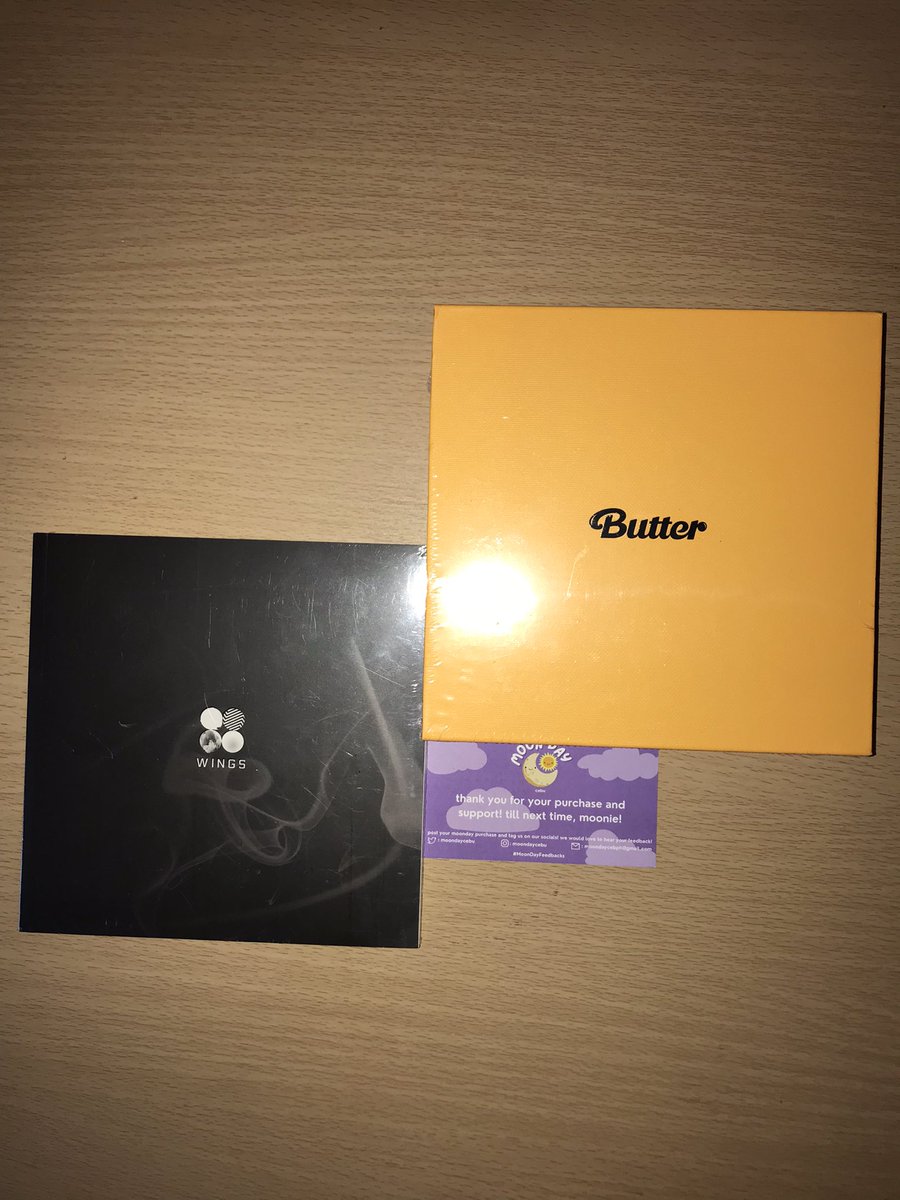 moondaycebu's tweet photo. #MoonDayOnHand 

BTS SEALED WINGS ‘G’ VERSION &amp; BUTTER ‘CREAM’
— ₱850
— onhand and ready to ship
— all inclusions are in the pictures 
— 4 days dop, will ship after payment 

comment mine + album

can be for replacement, dm us lang your order code https://t.co/YgsOUNLv9J