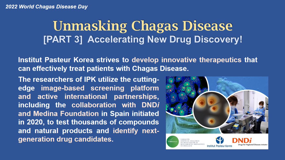 [2022 #WorldChagasDiseaseDay] To defeat the "silent" Chagas disease #IPK strives to develop innovative therapeutics in collaboration with #DNDi &amp;  #MedinaFoundation to test thousands of compounds and natural products and identify potent drug candidates. bit.ly/3JGiq2J