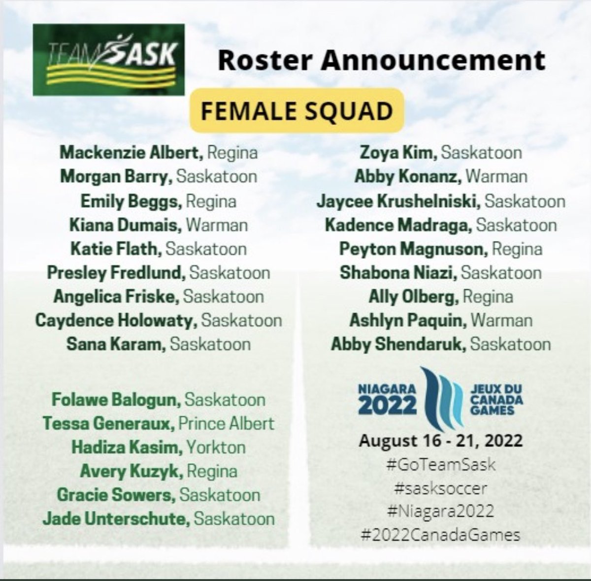 JayceeKrush's tweet photo. So excited!  @CanadaGames here we come! #Niagara2022 #GoTeamSask #SaskSoccer https://t.co/ZP6rxEqoTk