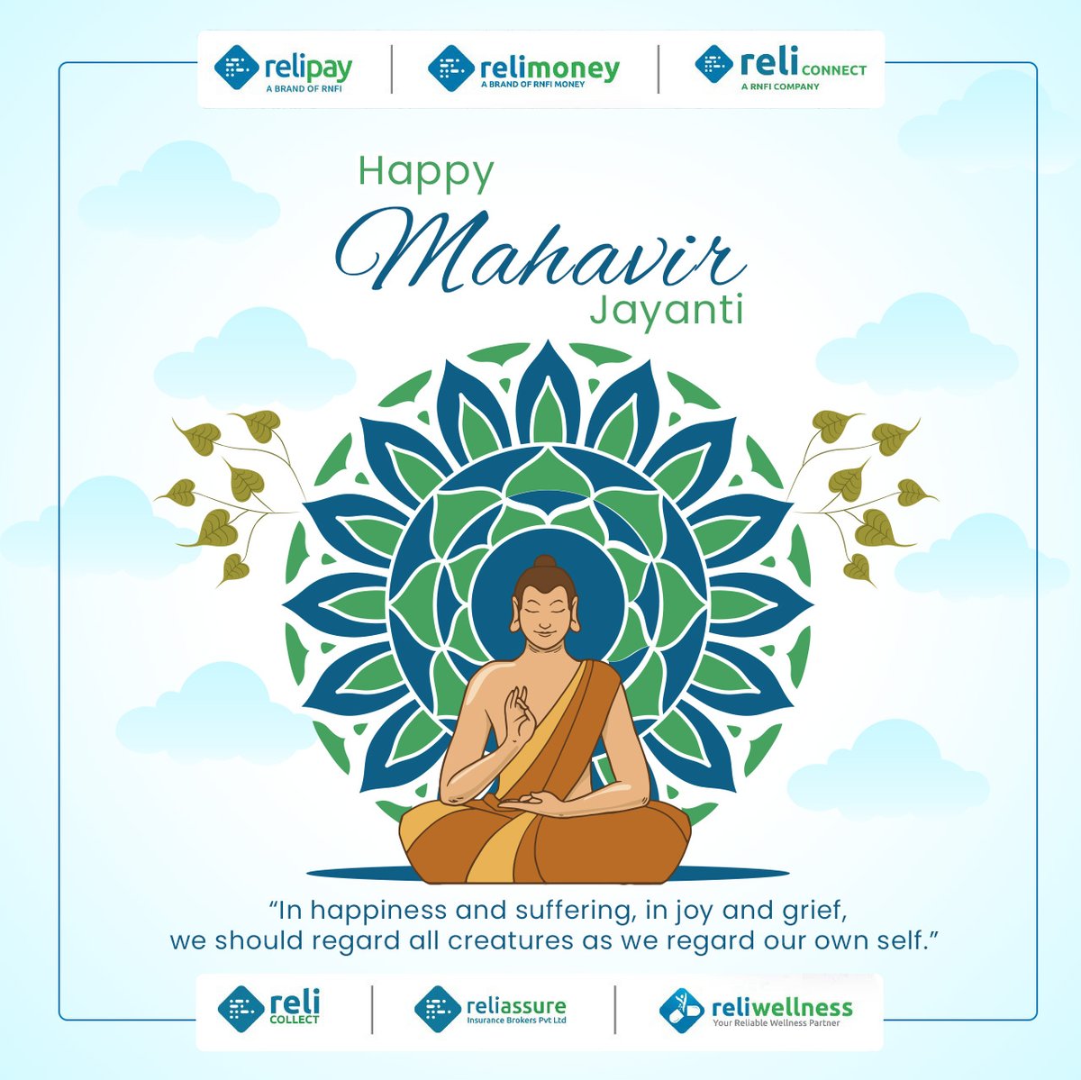 RnfiServices's tweet photo. Let’s pray for peace and harmony for all the humankind on this auspicious day.
Happy Mahavir Jayanti
.
.
#mahavirjayanti #happymahavirjayanti #LordMahavir #festival #indianfest #goodhealth #peace #harmony #prayers #staysafe #fintech #rural #services #rnfiservices https://t.co/Xnodo82eIh