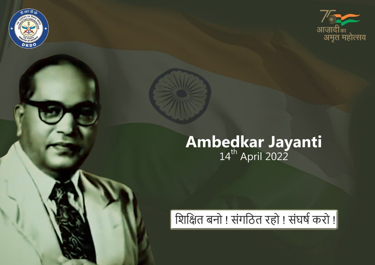 DRDO_India's tweet photo. Tributes to Bharat Ratna Dr BR Ambedkar - the architect of the #IndianConstitution. His vision and ideas of Equality, Justice &amp; Humanity remain the foundation of a progressive India firmly marching towards #AatmaNirbharta https://t.co/VXx8fQvoHG