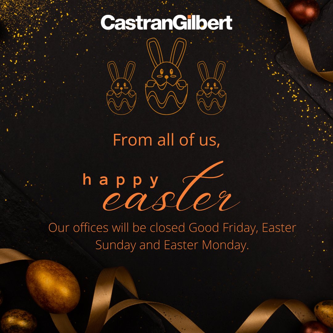 CastranGilbert's tweet image. Wishing everyone a Happy Easter! Our office will be closed Good Friday, Easter Sunday and Easter Monday.⠀