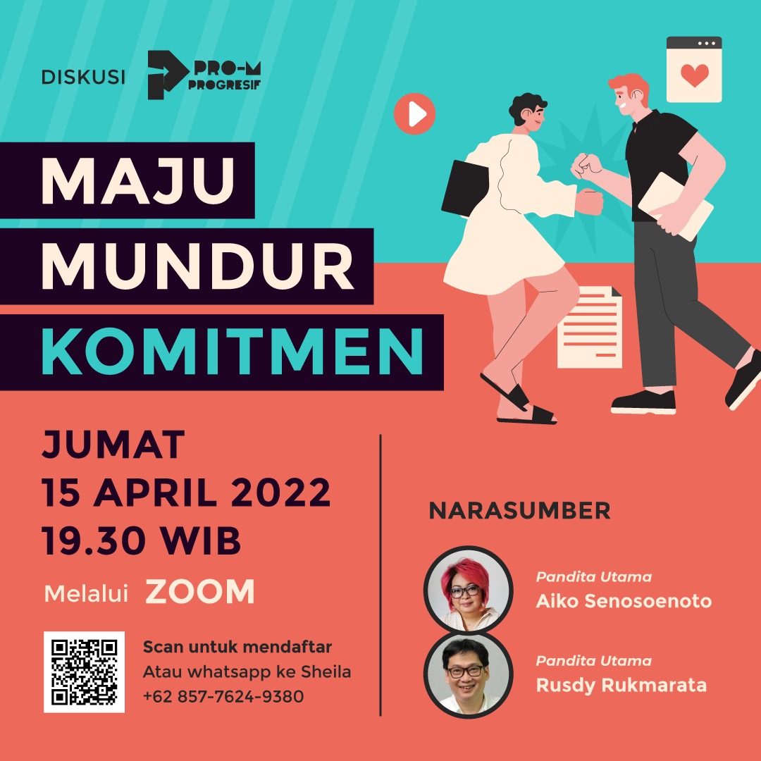 promdki's tweet photo. #BESOK
Yuk ikuti diskusi ProM Progresif *”Maju-Mundur Komitmen”* bersama Pandita Utama Aiko Senosoenoto dan Pandita Utama Rusdy Rukmarata!

Jadwal: Jumat, 15 April 2022 pk 19.30 WIB
Platform: ZOOM

Daftarkan dirimu di link ini: https://t.co/Pd2EPDNLZR 

See you! https://t.co/evjCLwIrq7