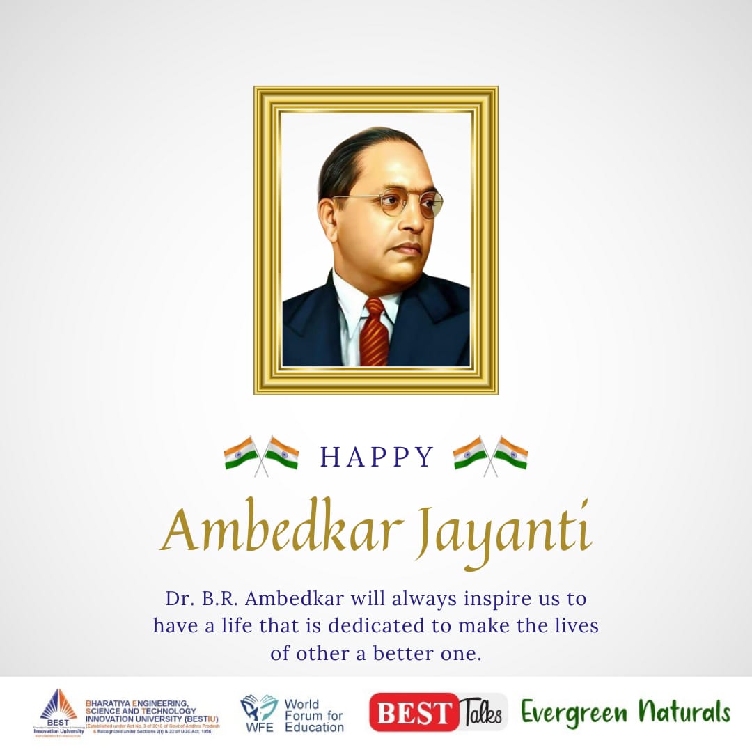 WFE2019's tweet photo. Remembering Dr B R Ambedkar, the architect of Indian Constitution on his birth anniversary.
His fiery efforts for uplifting deprived sections of society &amp; bringing equality will be an inspiration always.

 #AmbedkarJayanti2022 https://t.co/mghADpfQ6m