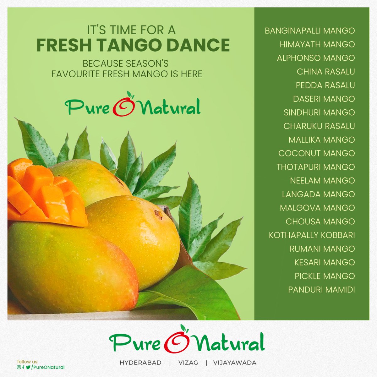 PureONatural_'s tweet image. This summer let's all dive into the fresh Mangocean!!

#PureONatural #Mangoes #KingOfFruits  #Fruits #Vegetables #Hyderabad