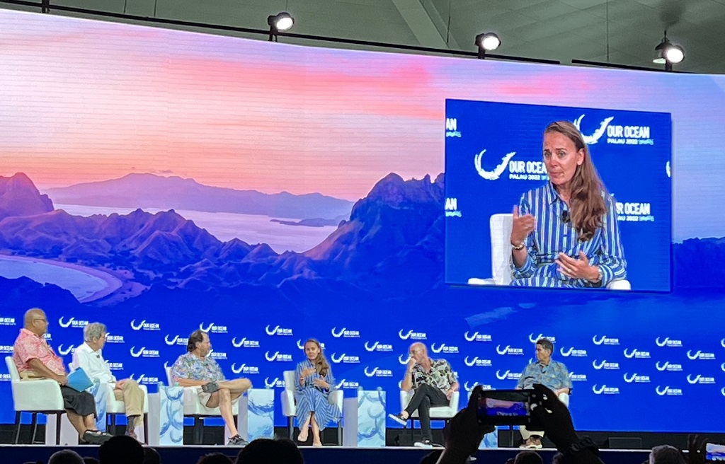 OurOceanOOC's tweet photo. .@DonaBertarelli @Benioff @WaittFdn share their hope for the #OceanSuperYear:

🌊 High Seas Treaty #BBNJ
🌊 Protection for Antarctica #MPAs #CCAMLR
🌊 End #FisheriesSubsidies

.@ClimateEnvoy adds: All of the above and more. "This is the year of implementation +"

#OurOceanPalau https://t.co/ocHqxNYjOd