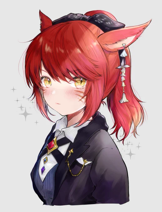 執事なミコッテちゃん#FF14イラスト #FF14art #FF14 #ミコッテ 