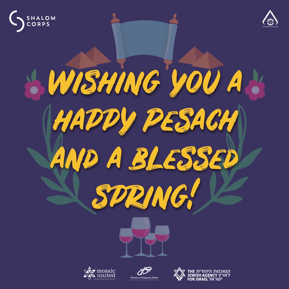 CorpsShalom's tweet photo. Happy Holidays 🌸

#passover #spring #shalomcorps https://t.co/cAtGXqMaor