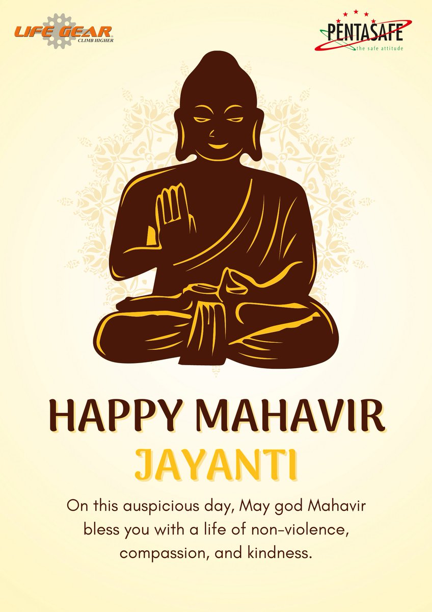 Pentasafe1's tweet photo. On this auspicious day, May god Mahavir bless you with a life of non-violence, compassion, and kindness.
Team Lifegear &amp; Pentasafe wishes you all a very Happy Mahvir Jayanti
#happymahavirjanati #pentasafe https://t.co/LNyeHVlNO3