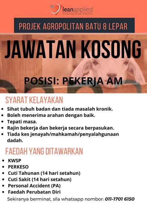 zhariframli's tweet photo. Assalamualaikum &amp; Salam Sejahtera. Nak minta tolong warga maya RT hebahan untuk sesiapa sahaja yang ingin bekerja di.
Projek Agropolitan Pekan, Batu 8 Lepar, Pahang.
Whatsapp: https://t.co/fuYfoYcehV
#kerjakosong #kekosonganterkini
#jawatankosong #carikerja #jomkerja https://t.co/BUPfZCjam3