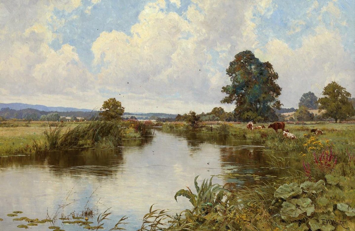 Edward Wilkins Waite, English painter (1854 -1924) 
The Rother at Fittleworth