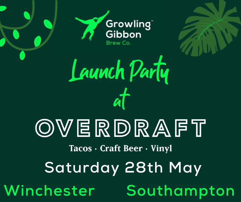 Growling Gibbon Brew Co. Winchester's newest and hottest craft brewery is hosting a launch party at Overdraft Craft Beer and Taco's. The event will be held across the two bars. Winchester and Shirley and a range of Growling Gibbon beers will be on tap!🥳🍻
