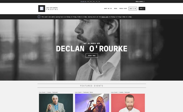 #Featured of the Day 14 Apr 2022
An Grianan Theatre @angrianan 
by Tommy Callaghan &amp; Manna Design <a href="/mannadesign/">Manna</a> 
csslight.com/website/49927/…