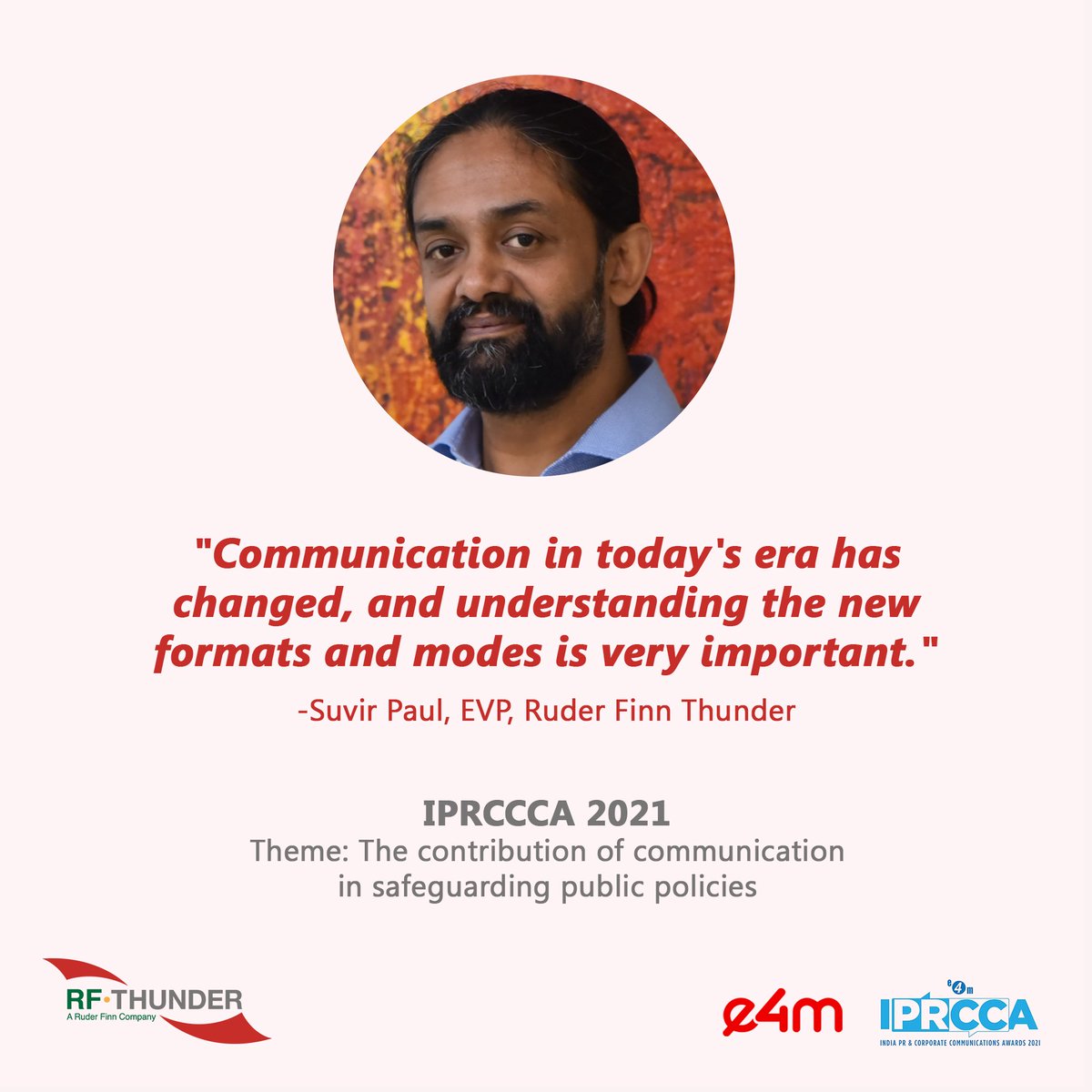 “Earlier policies were communicated through traditional means, now information is delivered to the public in multiple formats. That's the bridge that needs to be crossed to identify how to connect with the audience in the best way"<a href="/suvirpaul/">Suvir</a> 
bit.ly/3LUOnWs
 #IPRCCCA2021