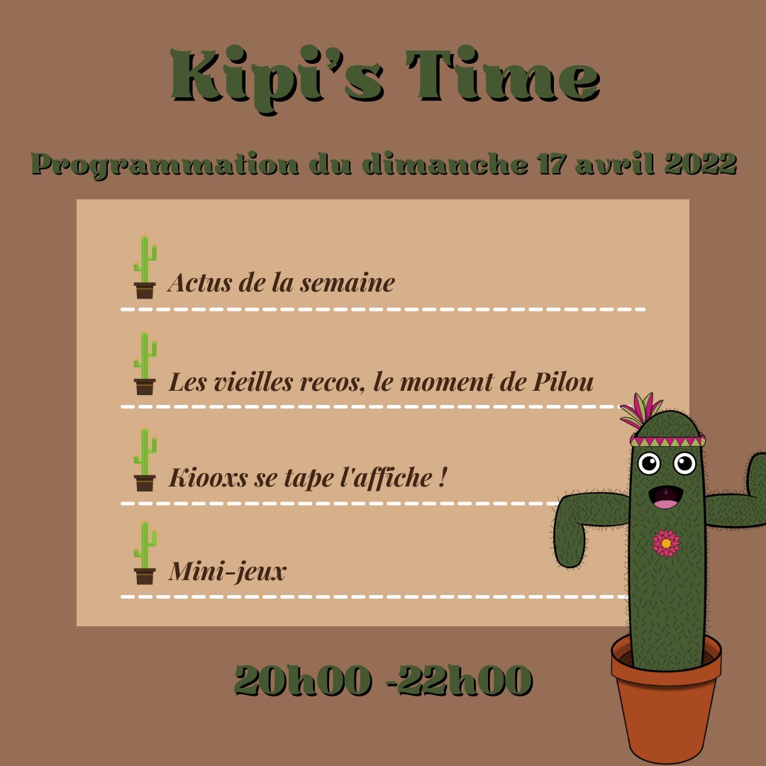 KipiTime's tweet photo. Parce que l'on a à cœur de vous proposer toujours mieux, on change un peu le programme de ce dimanche. Des petites nouveautés dont vous nous direz des nouvelles.✨

Cette semaine on stream un peu plus tard, Kiooxs à un petit empêchement avant. 😉

#streamfr  #TwitchFR #stream https://t.co/98oJgBBiiD