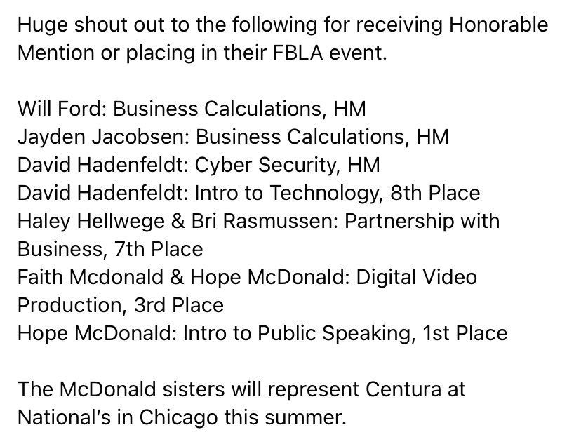 Day 3 at State FBLA 2022 <a href="/CenturaSchool/">Centura School</a> <a href="/FblaCentura/">Centura FBLA</a> <a href="/NebraskaFBLA/">Nebraska FBLA</a>