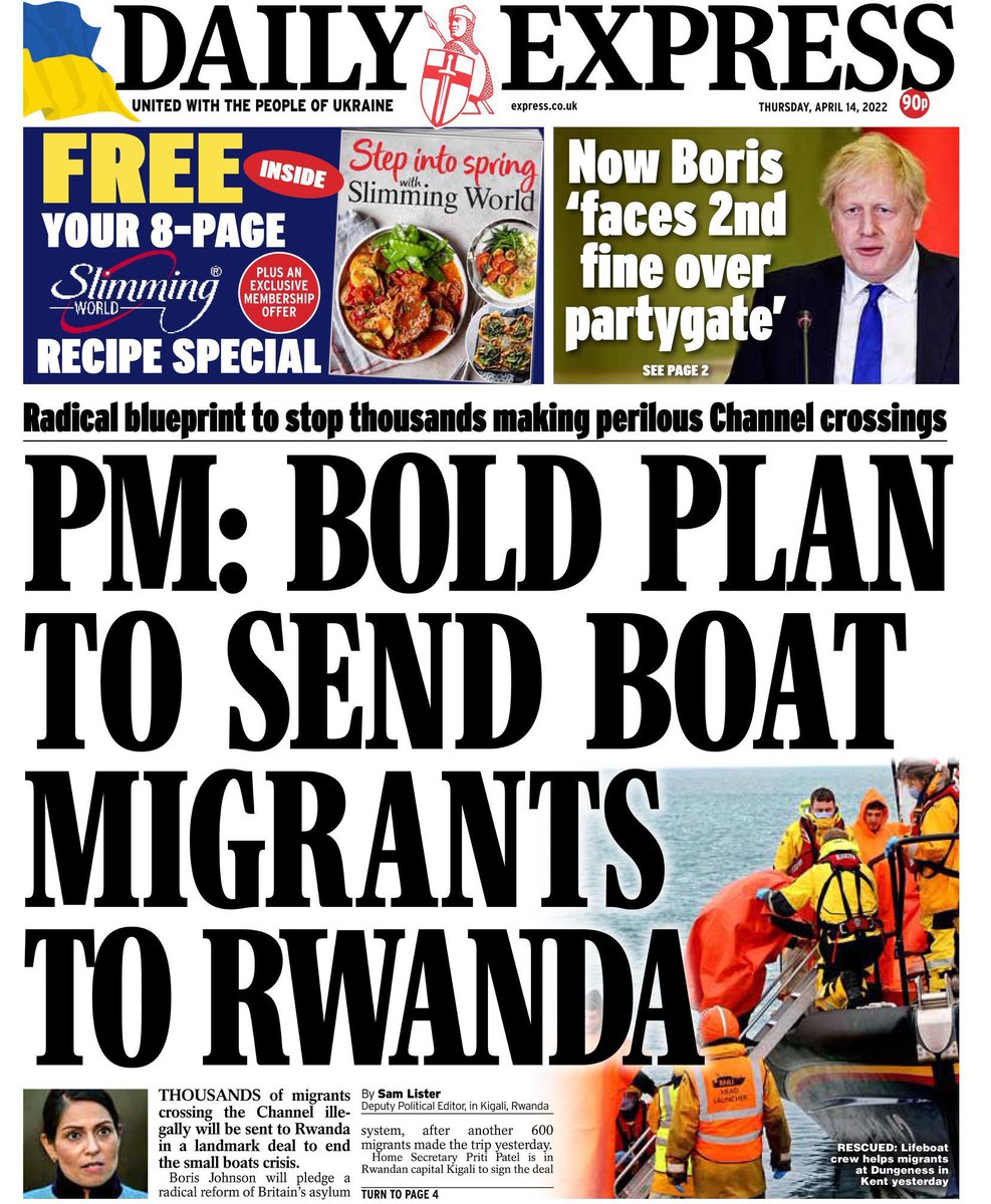 SholaMos1's tweet photo. The PM, Boris Johnson, is a vile corrupt  &amp; racist law breaker. #Partygatefines to trafficking #AsylumSeekers to Rwanda is an accomplishment.

Don’t call it ‘offshoring’ - call it human ‘trafficking’ for which he gets political capital from bigoted racist British voters. Disgrace https://t.co/FZCxI7SvHn