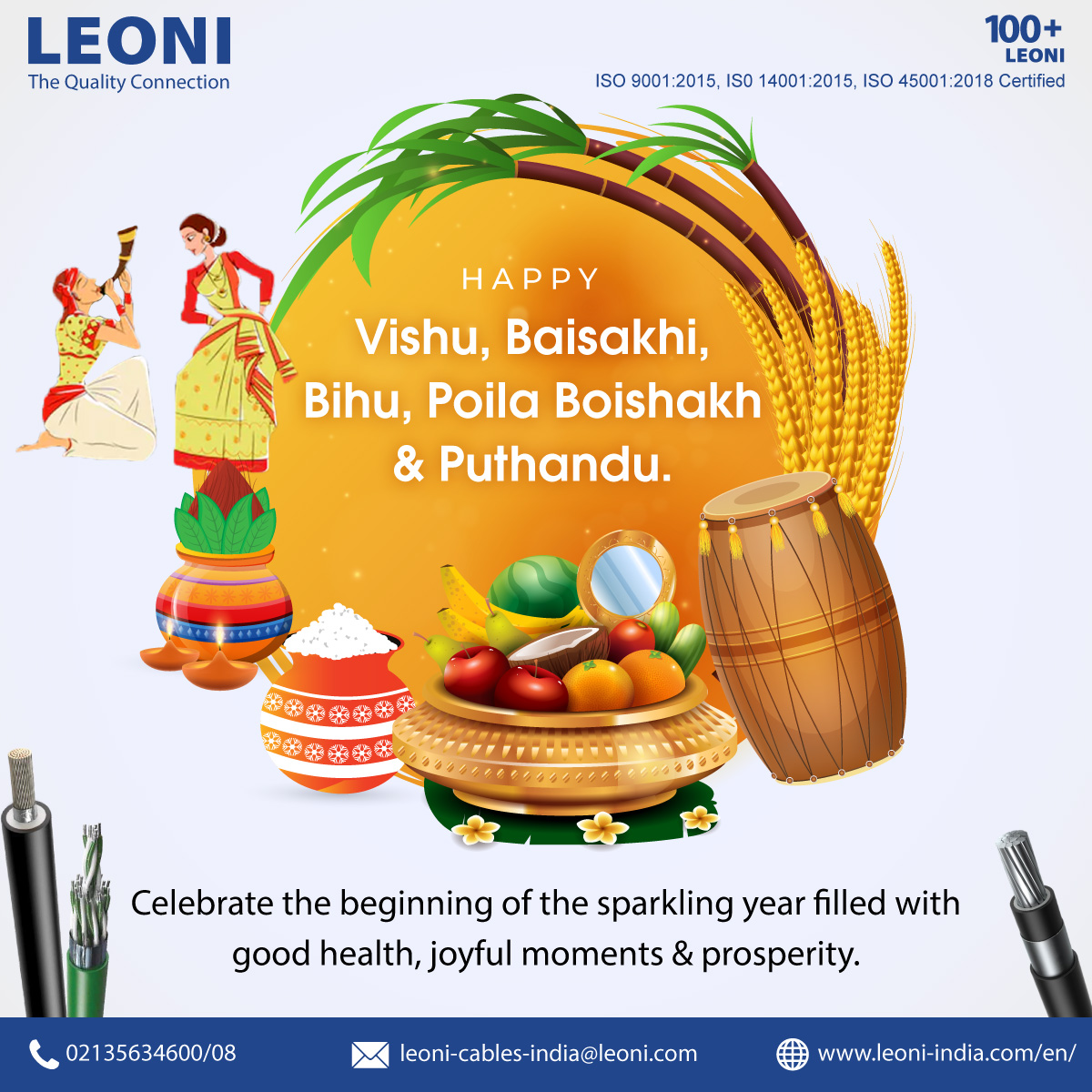 Leoni_Cables's tweet photo. May this New Year usher in a new dawn, new hope, success and happiness.
Leoni India wishes a very Happy Vishu, Baisakhi, Bihu, Poila Boishakh &amp; Puthandu to you and your loved ones.

#baisakhi #ugadi #vaisakhi  #happybaisakhi #bohagbihu #bihu #puthandu #vishu #tamilnewyear #Ugadi https://t.co/EELtofVXNZ