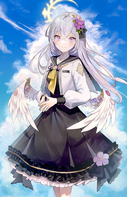 「hair flower wings」 illustration images(Popular)