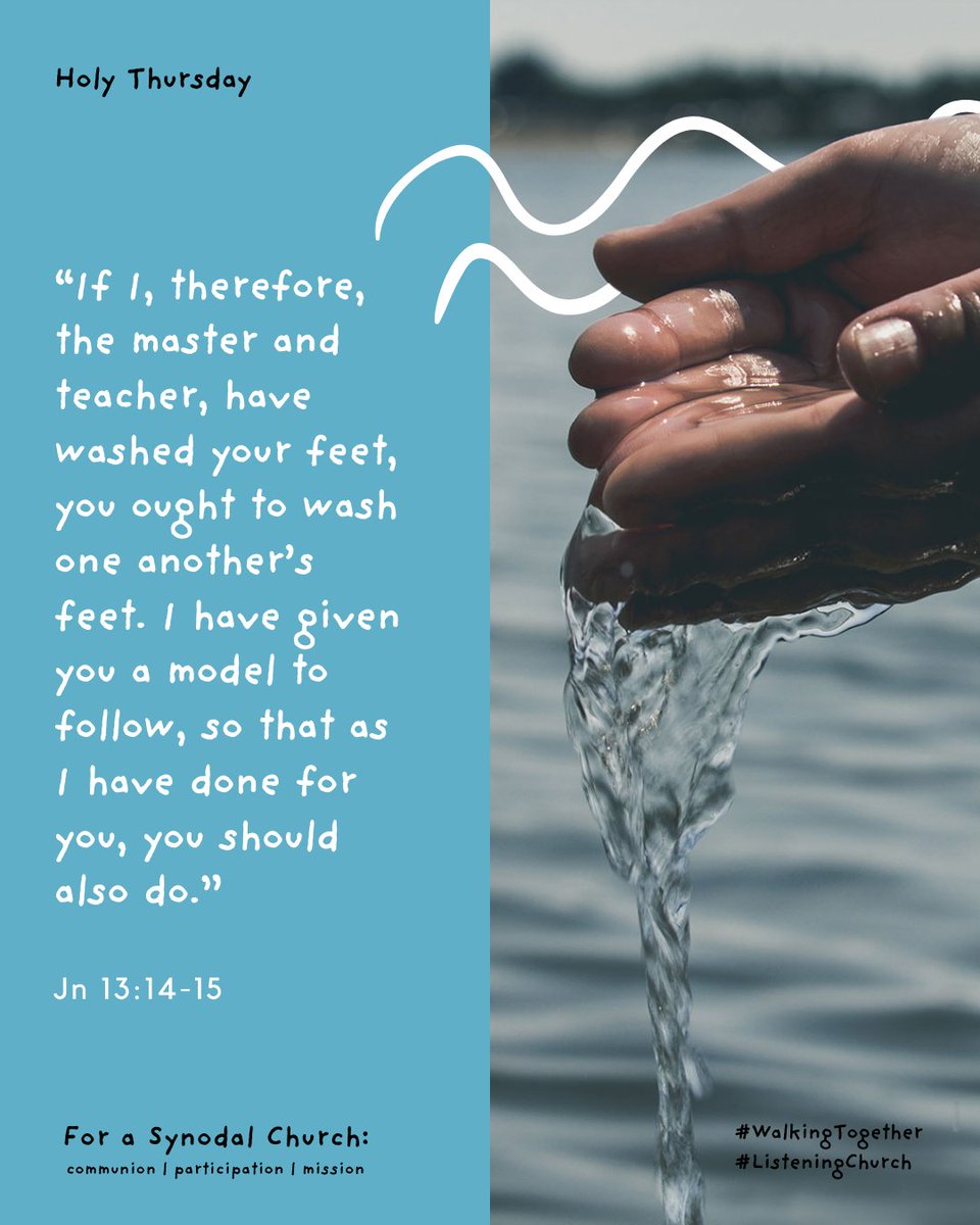 We begin our Easter #Triduum with Jesus’ final act of instruction: to care for and accompany our neighbors along the journey. As we continue our time of synodal listening, may we remember this lesson of #HolyThursday. #ListeningChurch #Synod