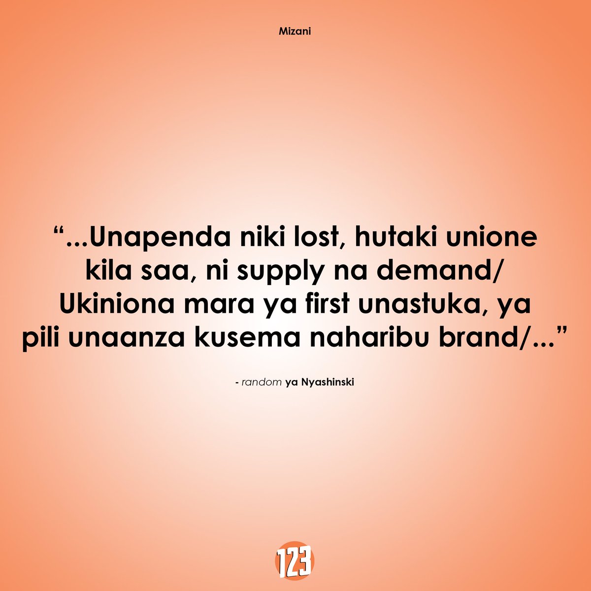 123Sketches's tweet photo. “…Unapenda niki lost, hutaki unione kila saa, ni supply na demand/ Ukiniona mara ya first unastuka, ya pili unaanza kusema na-haribu brand/…”
- @realshinski https://t.co/kHRobhOehA
