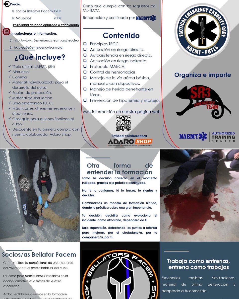 AsociacionSr3's tweet photo. Pues ya tenemos aquí un #teccleo para Fuerzas y Cuerpos de Seguridad. Asistencia sanitaria en entornos tácticos. Día 23 de mayo, en Móstoles. TECC-LEO #naemt #tecc 

Toda la info aquí ⬇️⬇️⬇️

https://t.co/QBzcqHuwpr

Te vamos a enseñar. Vas a aprender. Y vas a aprender bien. https://t.co/cYrwQyK8fQ