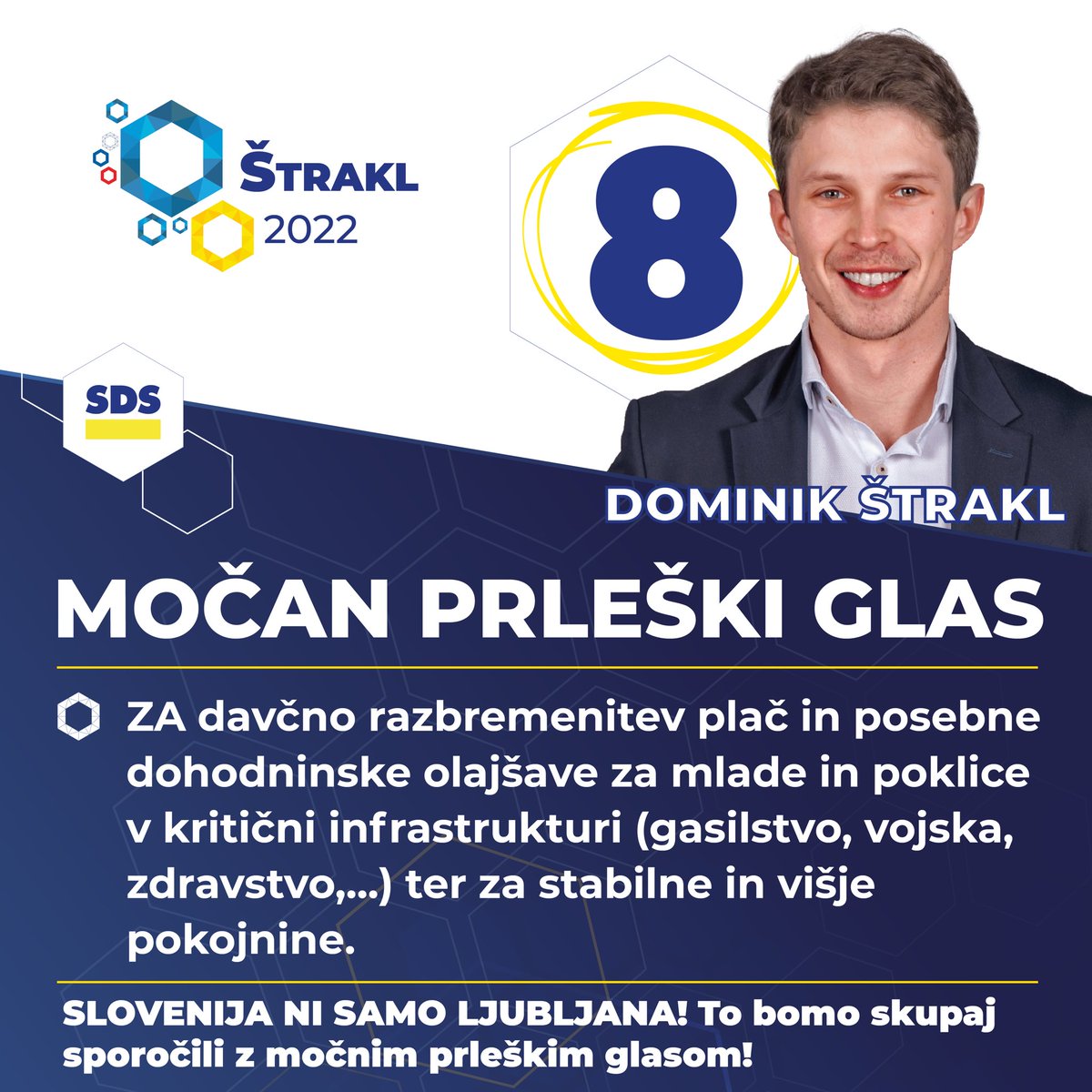 DominikStrakl's tweet photo. ✅ Močan prleški glas ZA davčno razbremenitev plač in posebne dohodninske olajšave za mlade in poklice v kritični infrastrukturi (gasilstvo, vojska, zdravstvo,...) ter stabilne in višje pokojnine.  

Obkroži številko 8 - Dominik Štrakl (okraj Ljutomer)✏️ 

#GradimoSlovenijo https://t.co/Qf7epiHOUQ