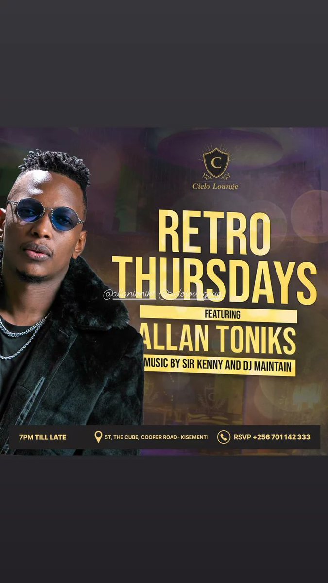 MrInfluencerUg1's tweet photo. If you missed @VanMegan2 during the #LiveWednesdays come tonight for @AllanToniks #CieloMoments @cieloloungeug https://t.co/AIvC0SwmHL