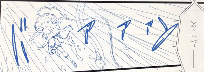 無様に力尽きたヒロインに、悪のダブルキン肉バスター(ぽいもの)が炸裂、ヒロインの正義感を砕き、悪の強さと自分の負け豚の立場をわからせ懲らしめる!夜縛敗北同人誌ラフ絵より 