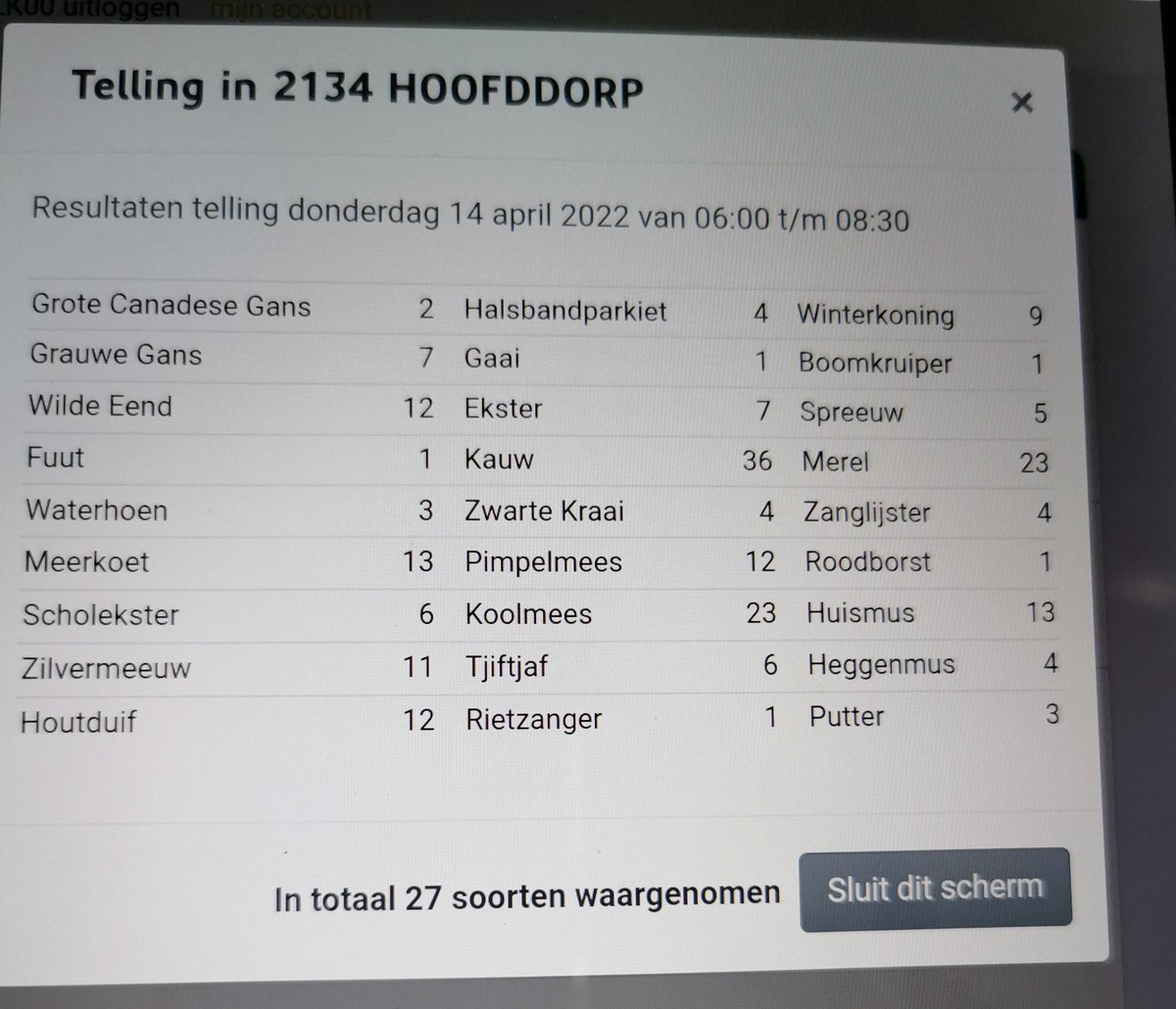 jwmschalkwijk's tweet photo. Eerste #Sovon #MUS telling van 2022. Leuk divers soortenlijstje voor een #woonwijk #Overbos https://t.co/aJe9gETVTz