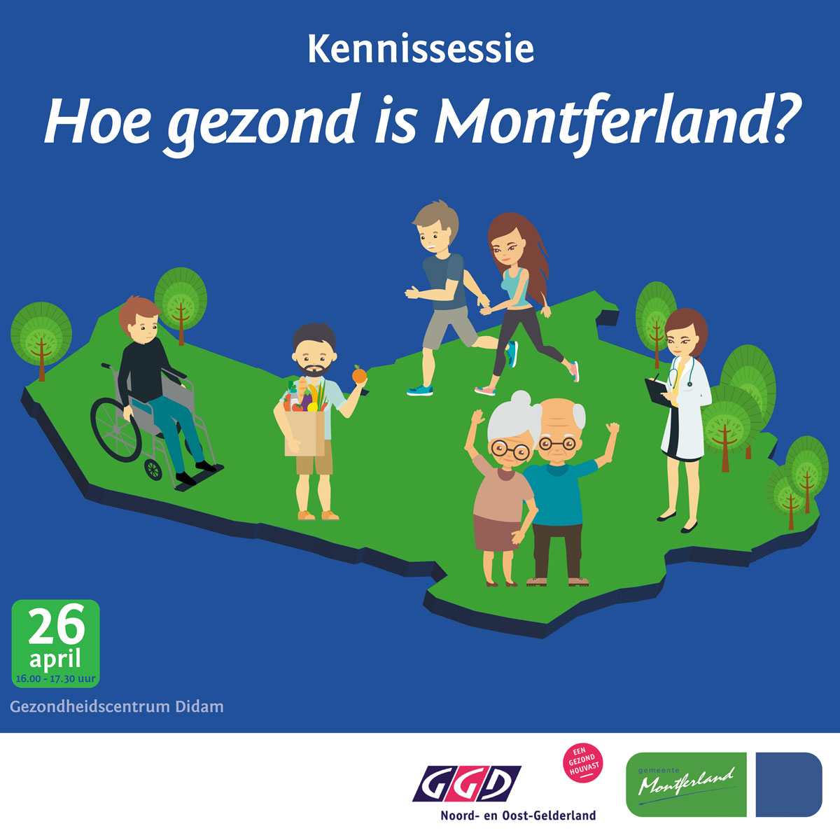 𝐊𝐞𝐧𝐧𝐢𝐬𝐬𝐞𝐬𝐬𝐢𝐞 ‘𝙃𝙤𝙚 𝙜𝙚𝙯𝙤𝙣𝙙 𝙞𝙨 𝙈𝙤𝙣𝙩𝙛𝙚𝙧𝙡𝙖𝙣𝙙?’🍏🤸🏻‍♀️
Met GGD Noord- en Oost-Gelderland en Gezondheidscentrum Didam organiseren wij de ‘𝘏𝘰𝘦 𝘨𝘦𝘻𝘰𝘯𝘥 𝘪𝘴 𝘔𝘰𝘯𝘵𝘧𝘦𝘳𝘭𝘢𝘯𝘥?’.
📅dinsdag 26 april
🕓16.00-17.30 uur 
🌐montferland.info/kennissessie