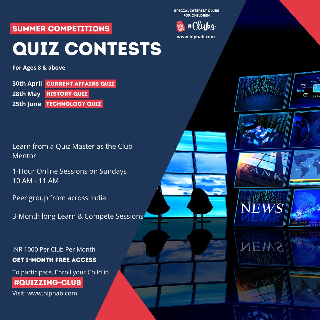 Hip_Hab's tweet photo. Summer Competitions
Give your children the opportunity to Learn by Doing.

Enroll in HipHab #Clubs for Summer Competitions

Get 1-Month Access free when you Enroll
Visit: https://t.co/rILQi5lYQt

#projects #competition #children #learning #weekendinspiration #edtechstartup https://t.co/38lfX9SfZe