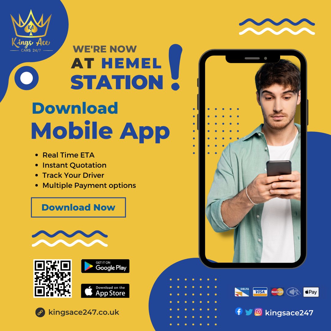 We're now at Hemel Hempstead Station!
Download app or Book online: onelink.to/kingsacecars
☎️ 𝟬𝟭𝟰𝟰𝟮 𝟮𝟰𝟭𝟬𝟬𝟬