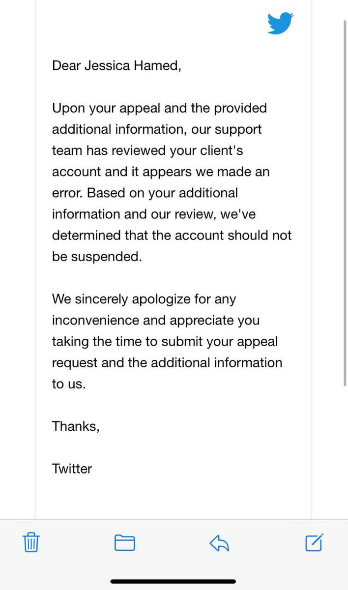 Medienunternehmen wirft mir auf Zuruf von bildungsferner Trollarmee „Misinformation“ vor.🤡

➡️Nach wissenschaftlicher und juristischer Prüfung ist KEINER der 7 Tweets „misleading“, sondern belegbar + von Meinungsfreiheit gedeckt.

Nice Try, @Twitter.

Danke <a href="/jeha2019/">Jessica Hamed</a>!

I‘m back.