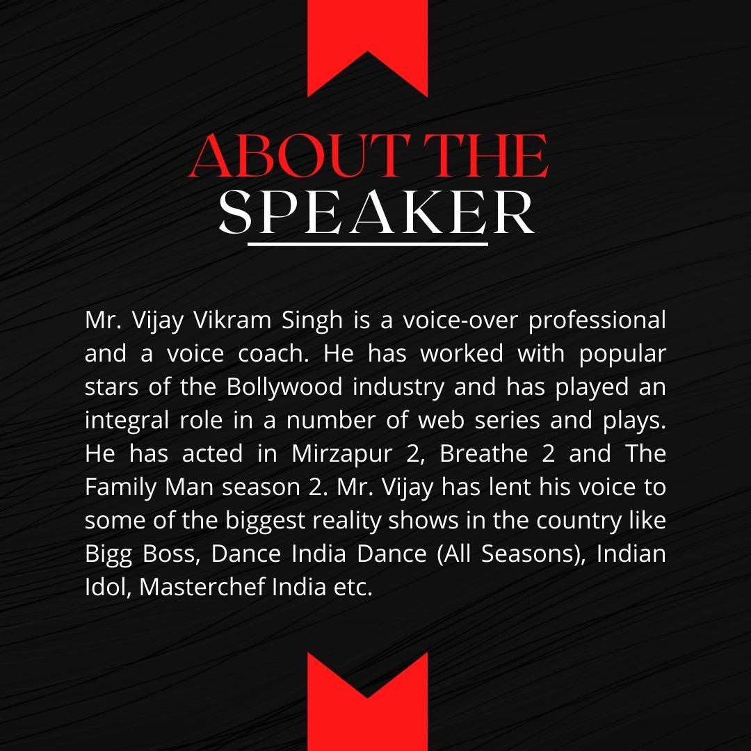 tedxmscw's tweet photo. So here’s the Fifth speaker.🥳

Mr. Vijay Vikram Singh
~ The Popular Voice-over Professional &amp; Narrator's Voice of Bigg Boss

We are grateful to have him as one of the prominent speakers for the event!🥳

#tedtalk #tedx #tedxmscw #ideasworthspreading #biggboss #vijayvikramsingh https://t.co/ZmPKFgrzQD