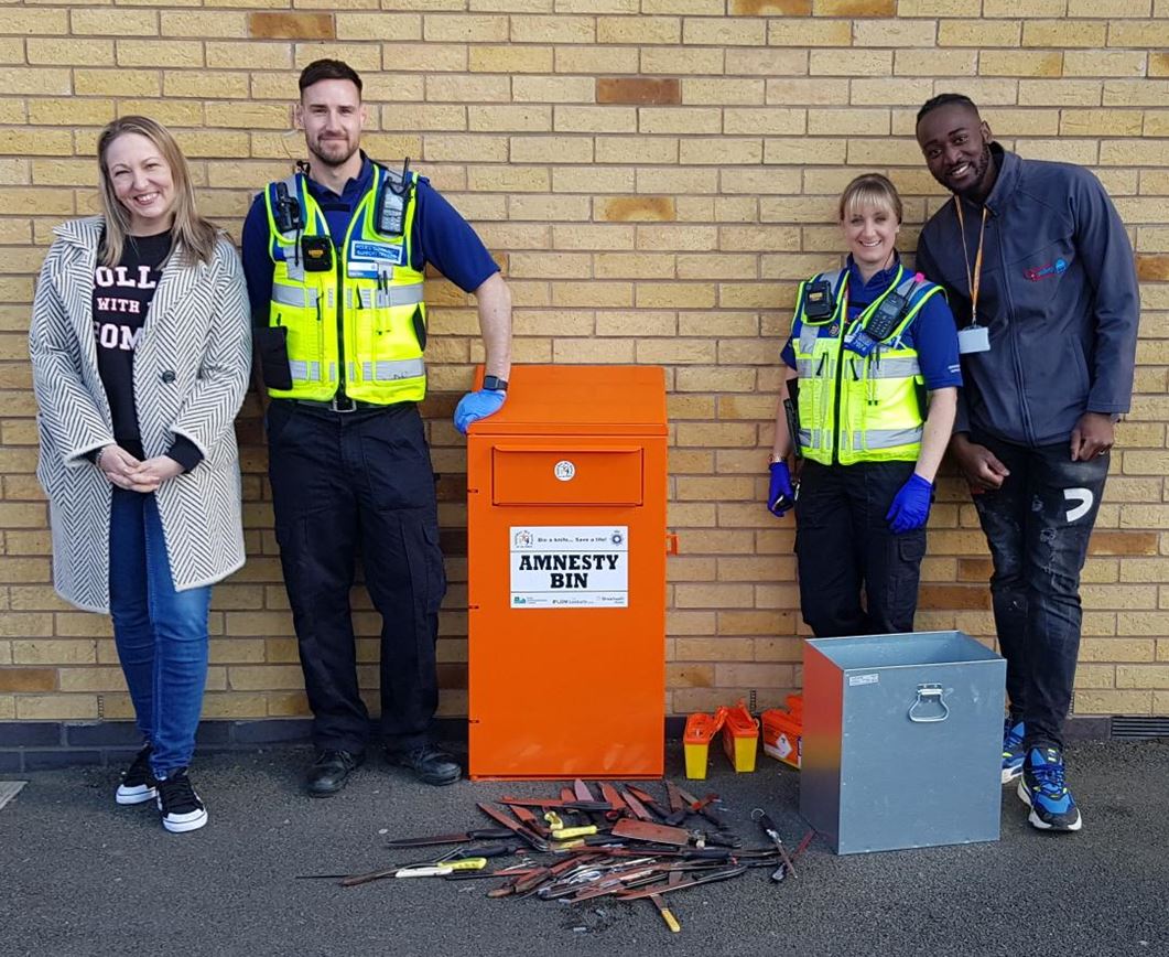 A permanent knife amnesty bin in #Wellingborough has made a positive impact in its local community with more than 40 knives removed from the streets in less than two months. Read more... ow.ly/PrBw50IJtB5