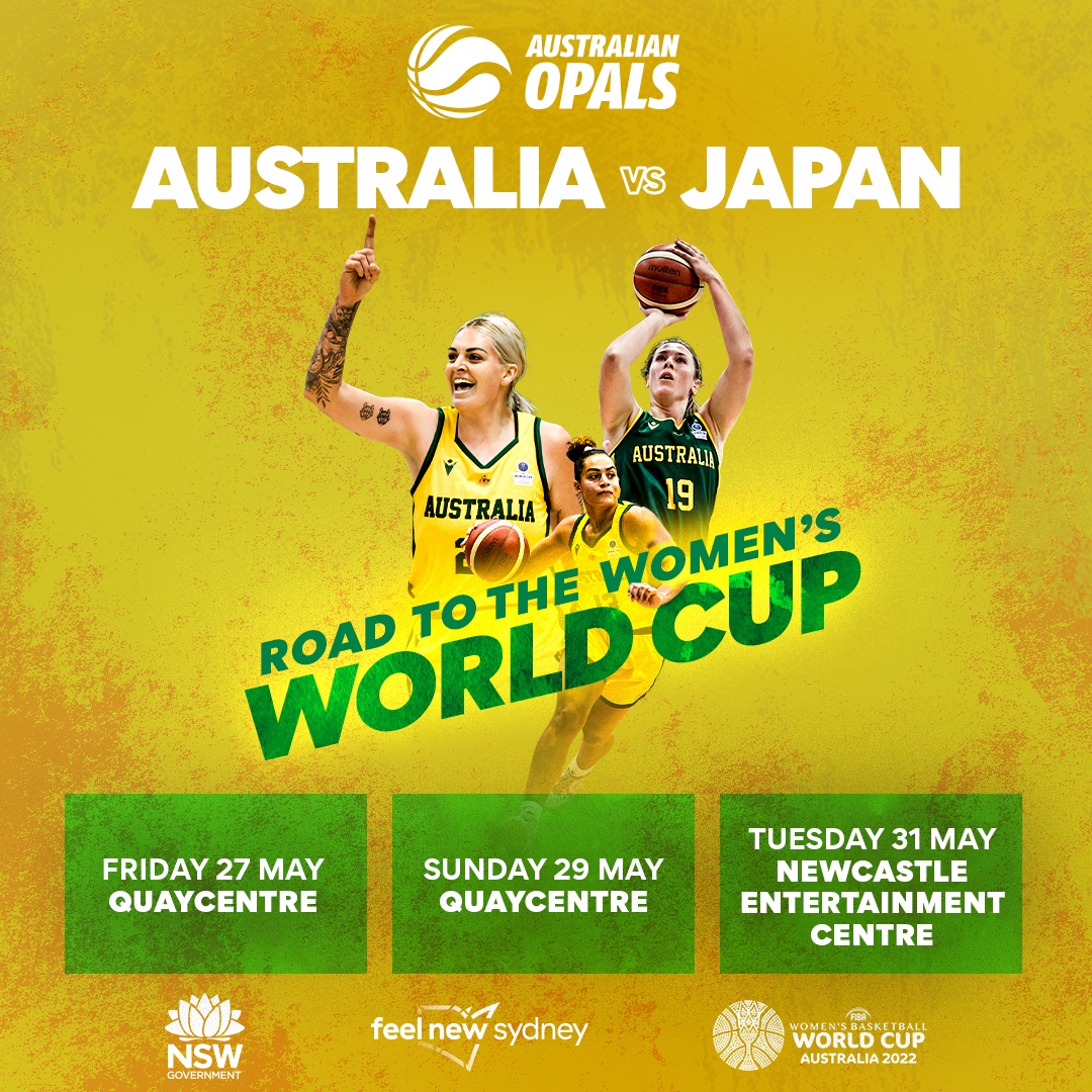 twenty3group's tweet photo. 🏀 JUST ANNOUNCED: Australian Opals to take on Olympic silver medalists Japan in Sydney, May 27 - 31, as part of a three match series in the lead up to the FIBA Women’s Basketball World Cup 2022. 

🎫 Tickets on sale Tue 19 April, 2pm via Ticketek: https://t.co/8R5FMpqewP https://t.co/NrkbGsruo5