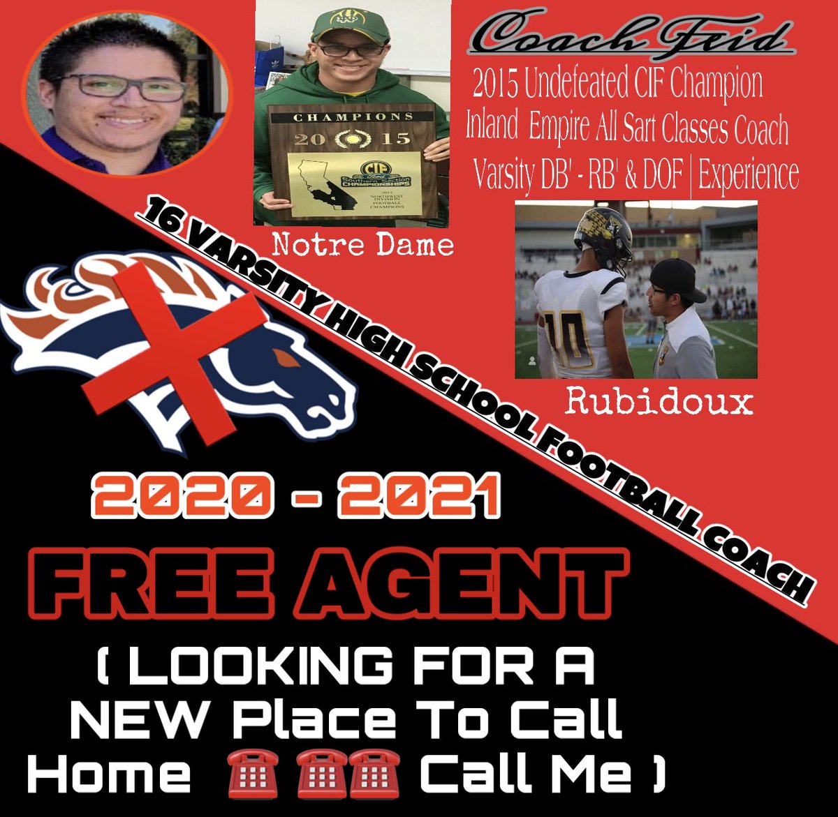 Coach_Feild's tweet photo. It Is Extremely Unfortunate I Will Not Be Returning To
@ERHSOfficial for The Upcoming Football Season! It Is A Great School & The Community Is Fantastic! & I Honestly Didn’t Want To Leave!
(If Anyone Out There Needs A Football Coach I’m Ready Let’s Talk
#FreeAgent #ScrambleMode https://t.co/UsrjOntGV8