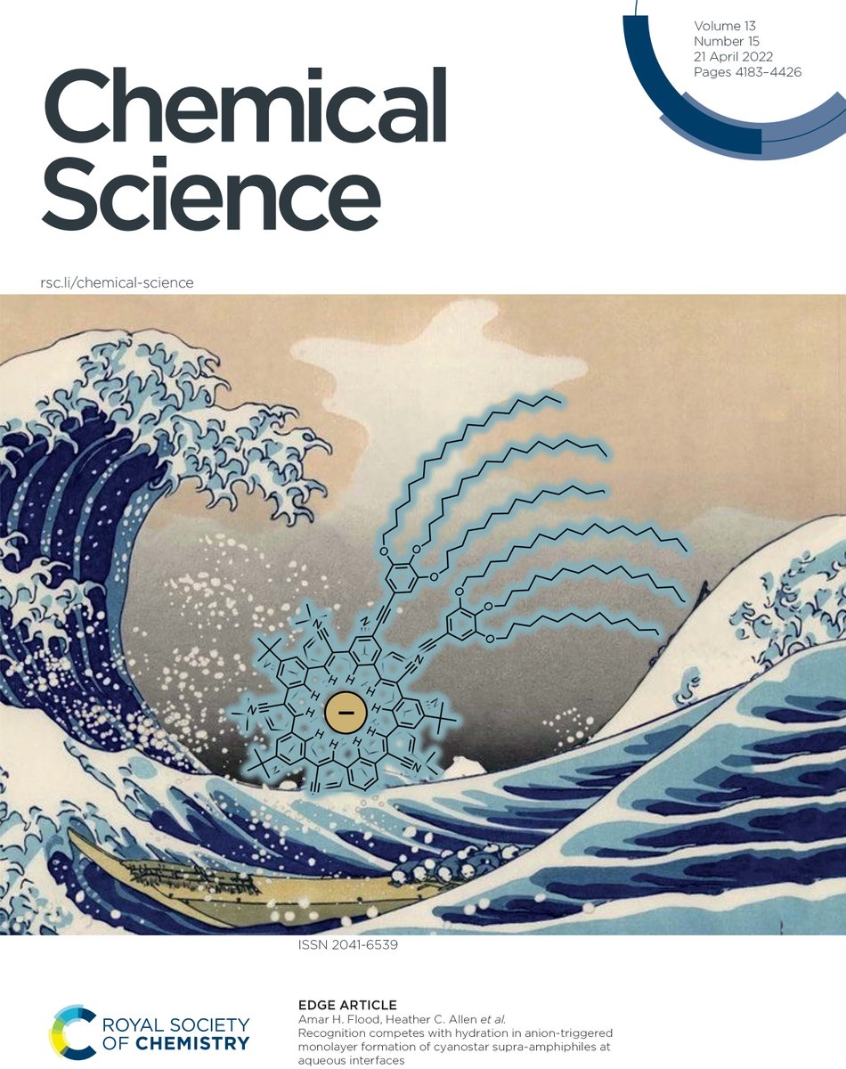 Chemical Science (@chemicalscience) on Twitter photo Here's another #ChemSciCover 👏
Heather C. Allen et al. (<a href="/floodgroup_iub/">Flood Group</a>) present their new article 🤯 #cyanostar
🌊 Recognition competes with hydration in anion-triggered monolayer formation of cyanostar supra-amphiphiles at aqueous interfaces
Link: 🔗ow.ly/3jt850IJtKM Here's another #ChemSciCover 👏
Heather C. Allen et al. (<a href="/floodgroup_iub/">Flood Group</a>) present their new article 🤯 #cyanostar
🌊 Recognition competes with hydration in anion-triggered monolayer formation of cyanostar supra-amphiphiles at aqueous interfaces
Link: 🔗ow.ly/3jt850IJtKM