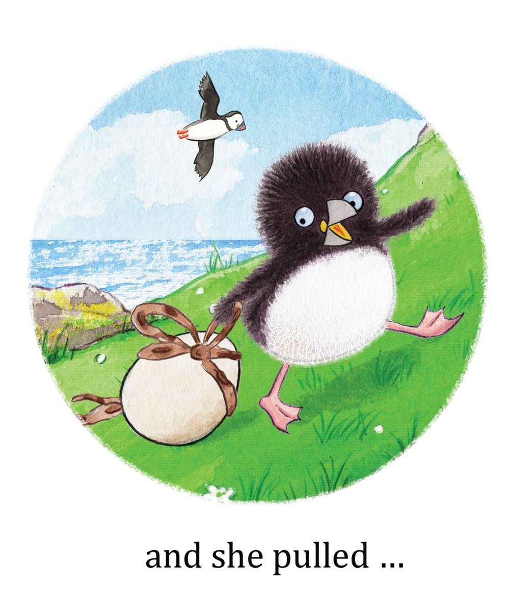 Puffling's latest adventure is all about the egg! And of course a very determined #puffling. But what could be inside? 🙃 #HappyEaster , I'll be in West Cork. I'm sure those bunnies will still find me! #PufflingAndTheEgg by @Erika_McGann pics by me published by @OBrienPress 🥚