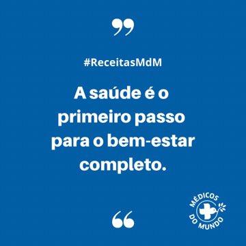 medicosdomundo's tweet photo. Boa quinta-feira! 

A Médicos do Mundo deixa-lhe esta receita. Cuide da sua saúde, cuide de si em primeiro lugar para poder ajudar a cuidar dos outros depois. 

Ajude-nos a fazer a diferença no mundo. Juntos lutamos contra todas as doenças, até mesmo a injustiça. 

#ReceitasMdM https://t.co/POG7lKvmM5