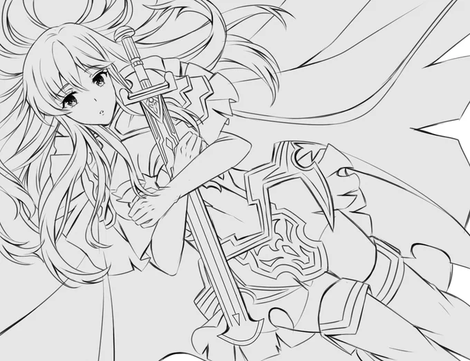 Finally finished Hel!Lachesis lineart!🙏✨ 