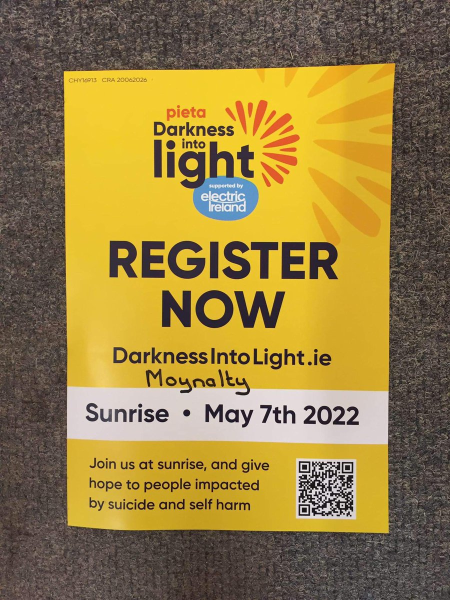 Top on my to do list today is to register for the Moynalty Darkness Into Light! They always do a super job. @DiscoverBoyneV @MoynaltyDIL @meathchronicle @PietaHouse