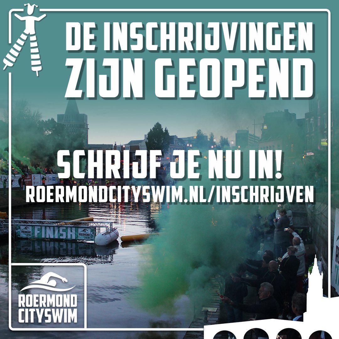 𝗗𝗘 𝗜𝗡𝗦𝗖𝗛𝗥𝗜𝗝𝗩𝗜𝗡𝗚𝗘𝗡 𝗭𝗜𝗝𝗡 𝗚𝗘𝗢𝗣𝗘𝗡𝗗! ✍🏼
 
Kun je niet langer wachten? Wil je meezwemmen en sponsorgeld ophalen voor het goede doel?
 
Schrijf je dan nu in! roermondcityswim.nl/inschrijven
 
#RCS #RoermondCitySwim #Roermond #Roerkade