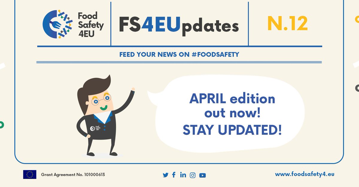 fs4eu's tweet photo. π’ Hey, do you know what's new in the #foodsafety sector?!
π΄ The April #FS4EUpdates are OUT NOW! Opportunities, news and events are waiting for you!
π Have a look & download it here: https://t.co/XT8THafPIr https://t.co/9OXO1ZYTh9